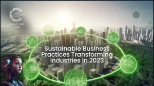 Image representing various aspects of sustainable business practices